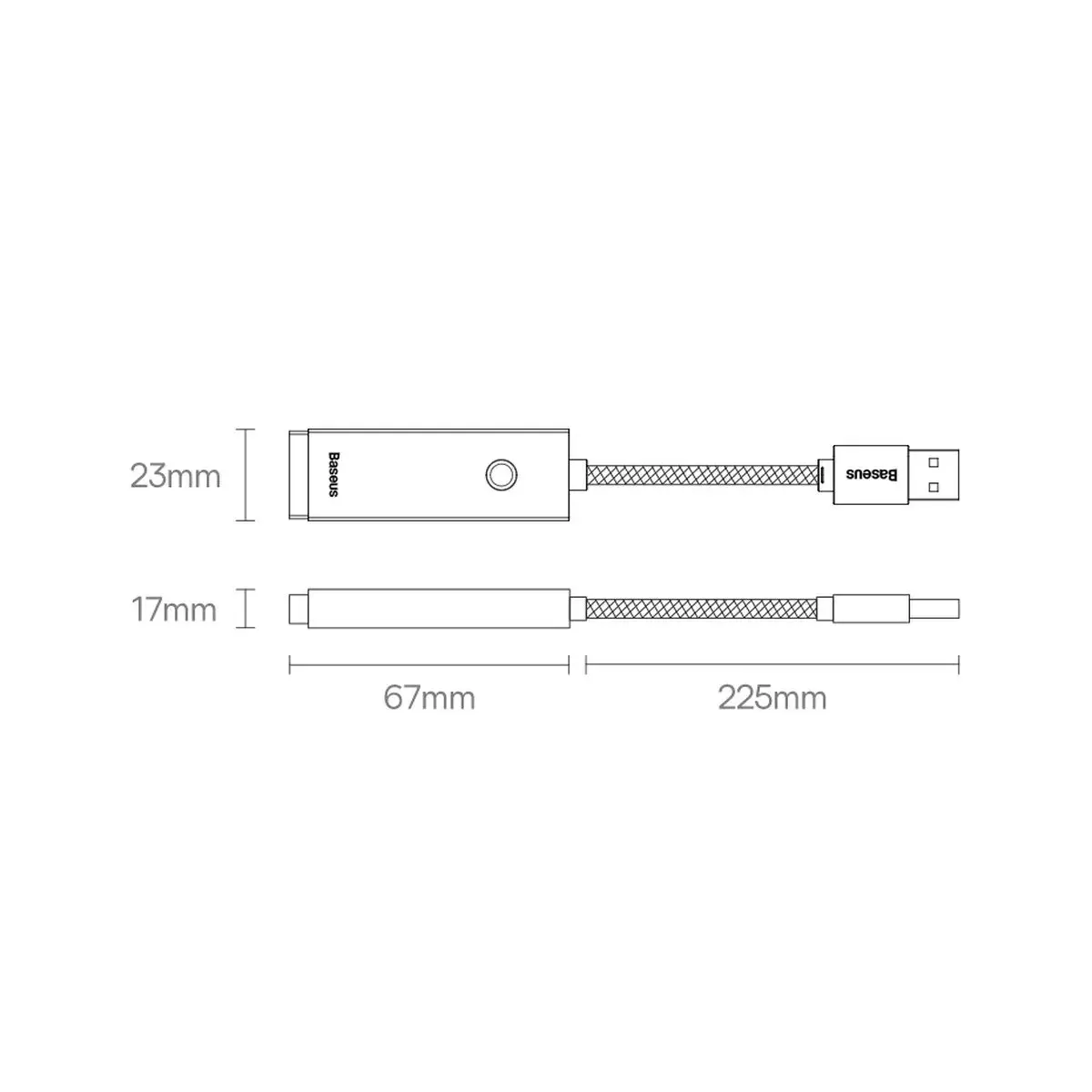 Сетевой адаптер Baseus Lite Series USB-C to RJ45 Gigabit 1000Mbps (серый) Photo 9