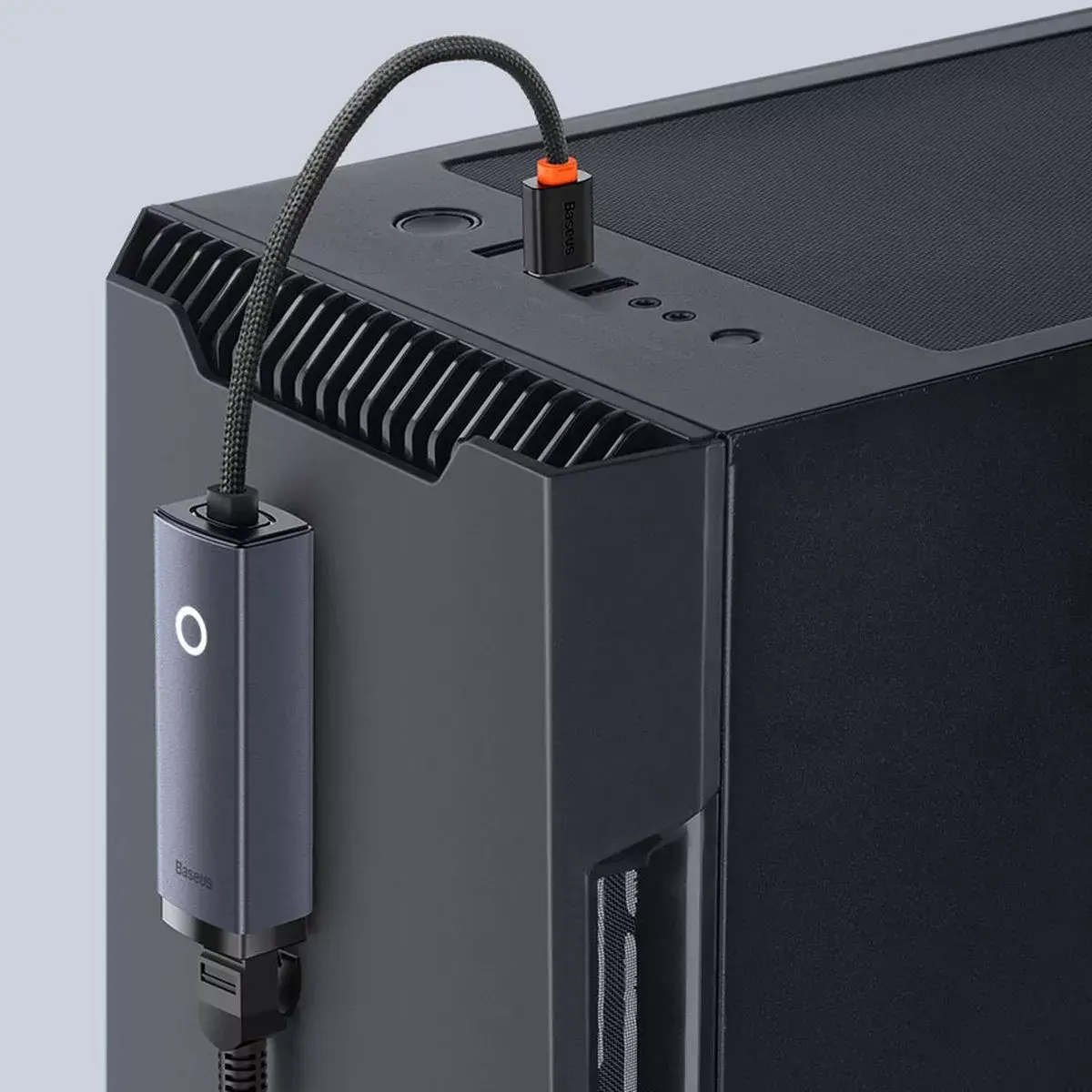 Сетевой адаптер Baseus Lite Series USB-C to RJ45 Gigabit 1000Mbps (серый) Photo 14