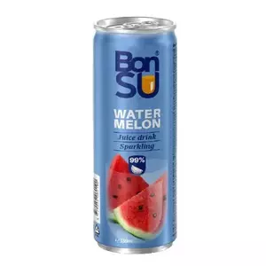 Carbonated watermelon juice drink BonSU 330 ml bottle