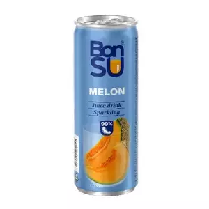 Carbonated Melon Fruit Drink BonSU 330 ml bottle