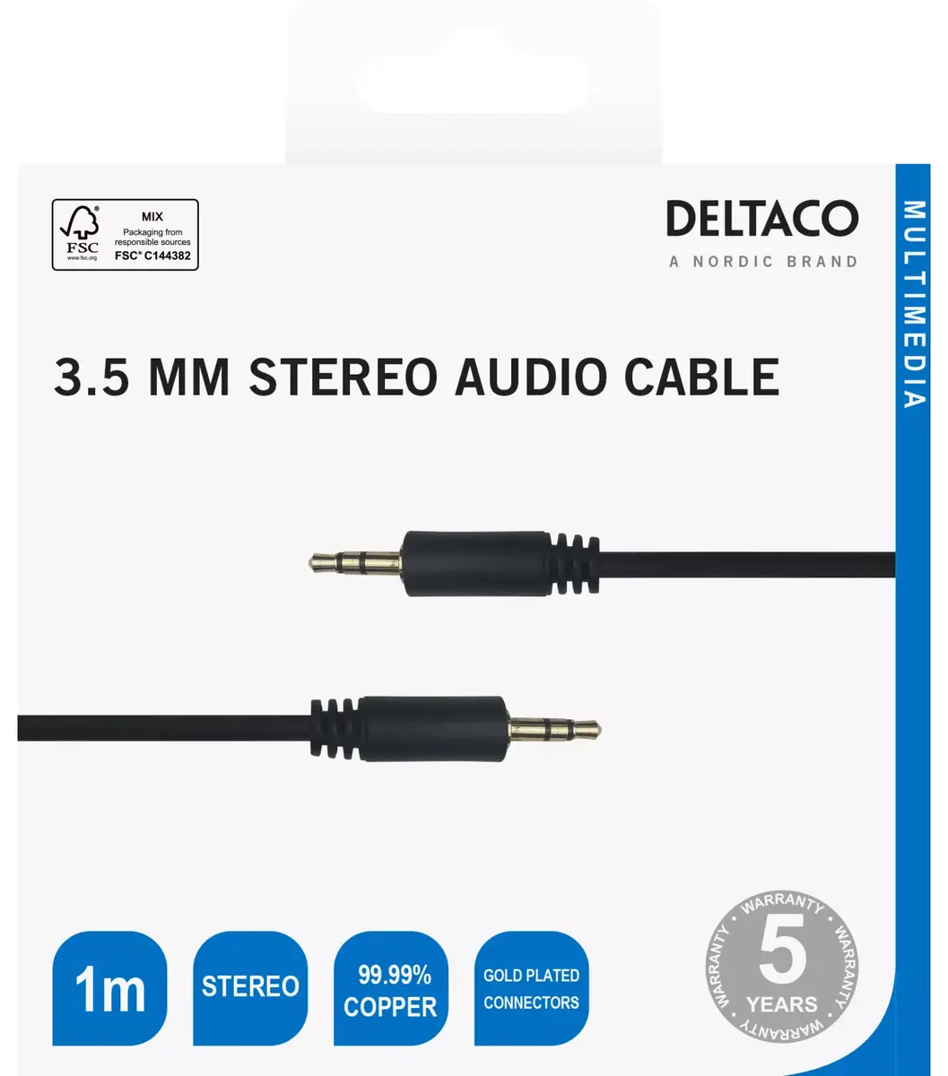 DELTACO MM-149-K 3.5 mm audio cable 1 m Photo 5
