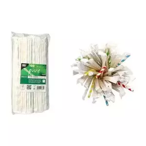 Paper straw Papstar 88702, 200 mm length, 6 mm diameter, single-use drinking straws