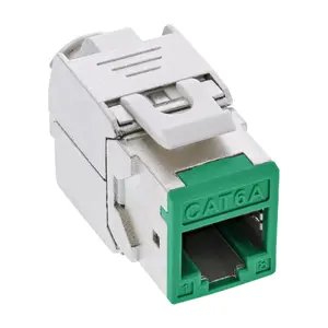InLine Keystone RJ45 разъем экранированный Cat.6A зеленый 8 штук