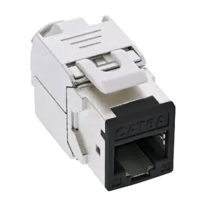 InLine Keystone RJ45 ligzda aizsargāta Cat.6A melna 8 iepakojumā