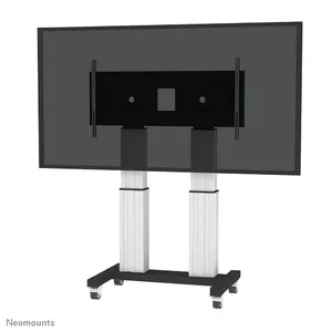 Motorised floor stand Neomounts PLASMA-M2600SILVER — supports 1 display, 250 kg capacity, VESA 400x200–1200x600, height 1090–1590 mm, for 70"–120" screens, silver