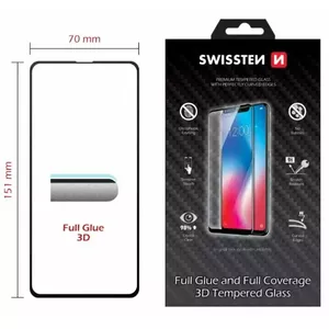 Закалённое защитное стекло SWISSTEN для Apple iPhone 14 Pro Max — полноэкранное, ультрапрочное, чёрное