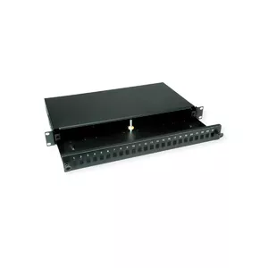 Patch panel 1U VALUE 21.99.0651 — steel, black, 1U, width 480 mm, depth 243 mm, LC/SC fiber connectors