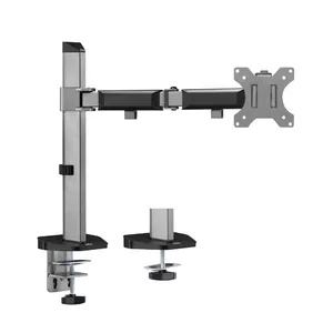 ACT vienas monitora statīvs birojam sudraba Clamp/Bolt-through 9 kg 17-32 collas