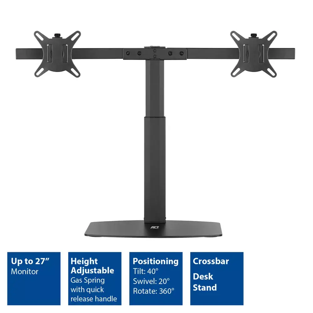Free standing gas spring dual monitor arm ACT AC8332 Photo 4
