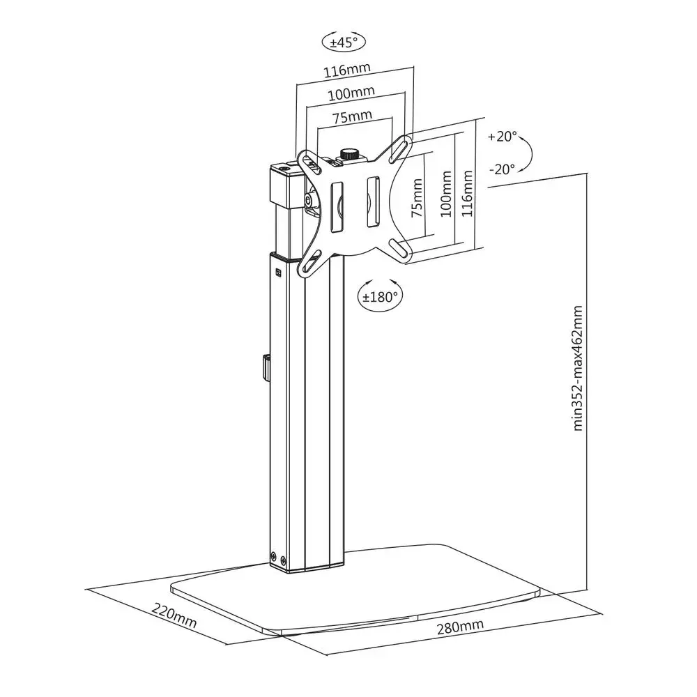 Free standing gas spring monitor arm ACT AC8331 Photo 5