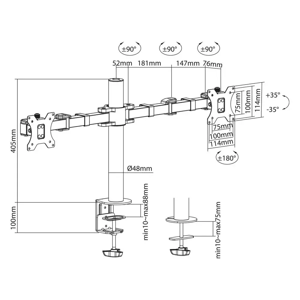 Dual monitor arm ACT Solid Pro Photo 5