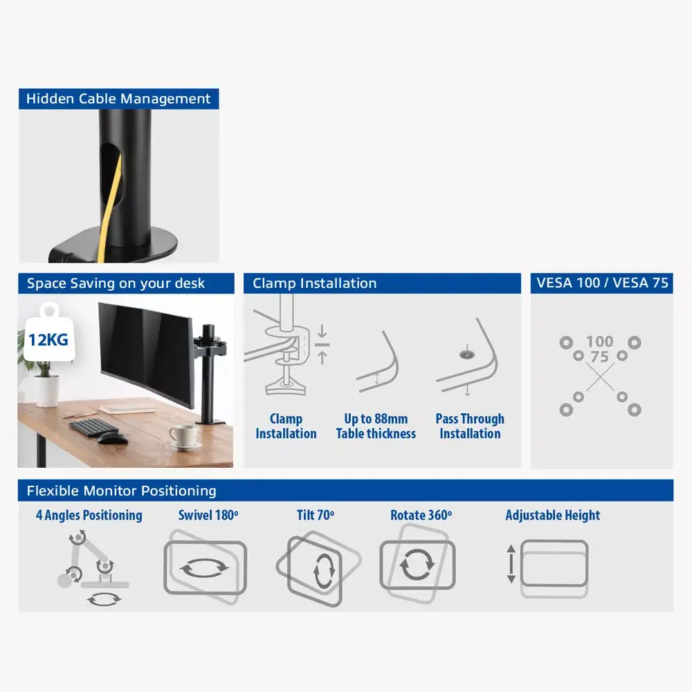 Dual monitor arm ACT Solid Pro Photo 7