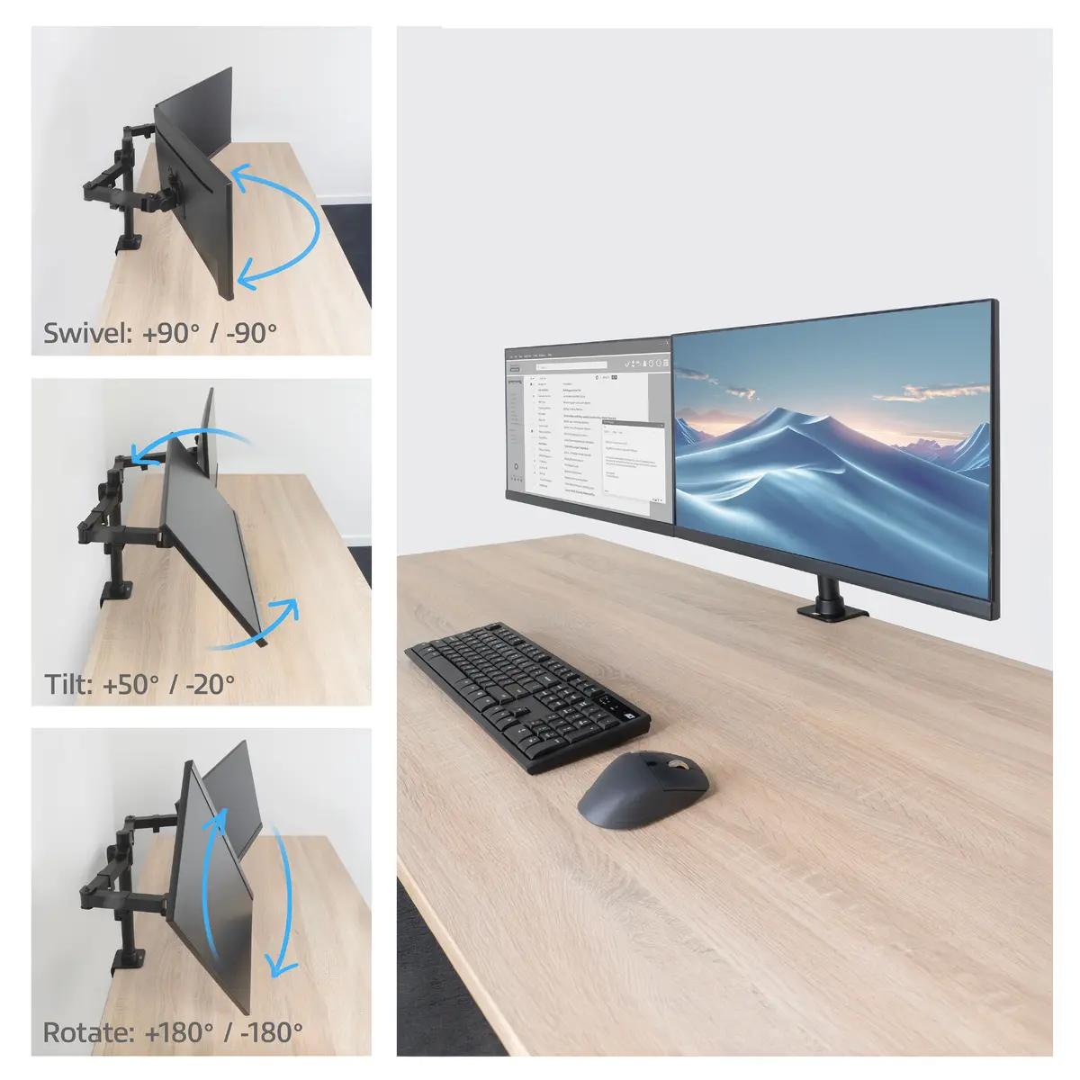 Настольное крепление для двух мониторов ACT AC8326 Photo 22
