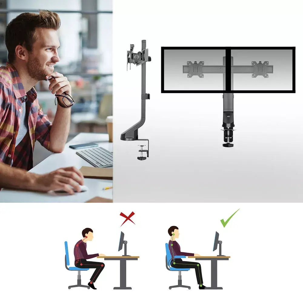 Dual monitor arm ACT AC8322 Photo 4