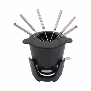 Набор для фондю KingHoff KH 1195 — настольный фондюшница для сыра и шоколада, корпус из нержавеющей стали