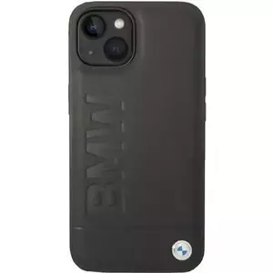 Etui BMW BMHMP14SSLLBK iPhone 14 6,1" melns melns cietais futrālis ar logotipu un apdruku Magsafe