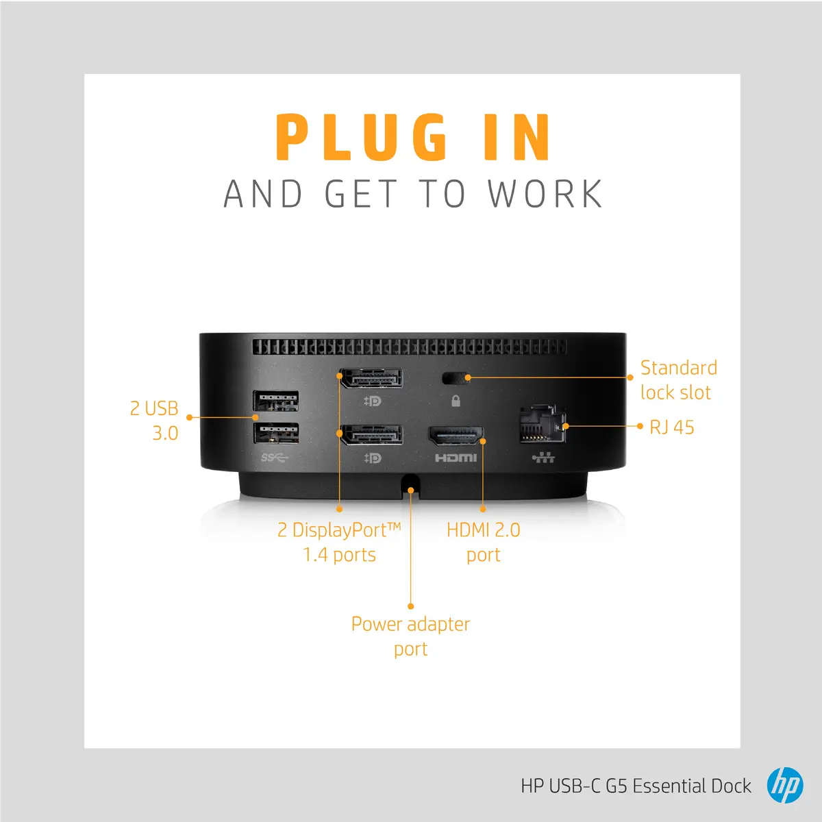 Док-станция HP USB-C G5 Essential Dock Photo 3
