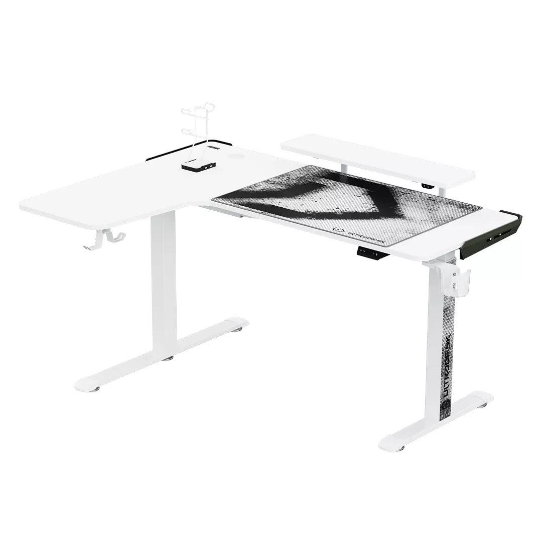 Stūra galds Ultradesk Winger White Taisnstūra