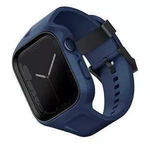 Ремешок и защитный чехол для Apple Watch Uniq Monos Strap 2in1 44/45mm — морской синий