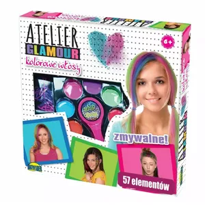Набор косметики для детей Dromader Atelier Glamour Colorful Hair — макияж и аксессуары для волос для игры
