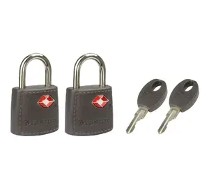 MASTERLOCK 4695EURTAST 23mm Covered Solid Body TSA-Accepted Luggage Padlock, 2-Pack