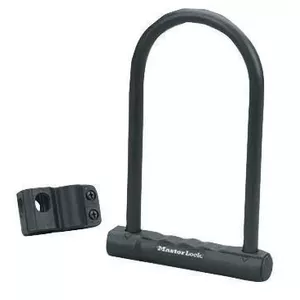 U-lock MASTERLOCK hardened steel 10 cm wide with 20 cm shackle length, black