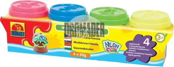 Dromader Masa Plastyczna 4×50 g neon modeling clay Photo 2