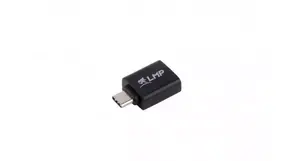 Cable gender changer LMP 13865 — USB‑C (male) to USB‑A (female), black