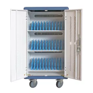 Freestanding Charging Station TECHLY Ventilated Trolley 30 — supports 30 devices, lockable, castor wheels, 700×640×1110 mm, 100.8 kg