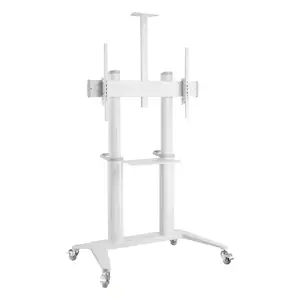 Multimedia cart stand TECHLY ICA-TR49W for flat panels — 120" max, 140 kg capacity, height 2333 mm