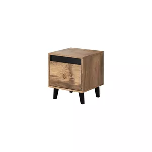 Nightstand cama meble NORD, set of 2, 40×38×45 cm, oak wotan/anthracite, 1 drawer, 16 mm frame
