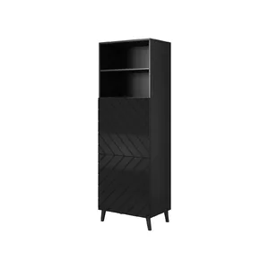 Шкаф-шкафчик cama meble ABETO 60×40×176,5 см глянец чёрный, напольный у стены