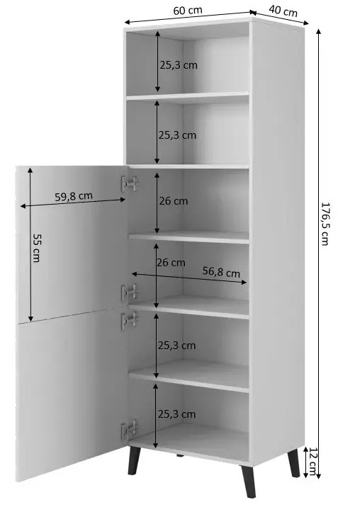 cama meble ABETO skapis 60×40×176,5 cm Photo 4