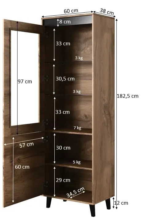 Uzglabāšanas skapītis cama meble NORD 60×38×182,5 cm Photo 4