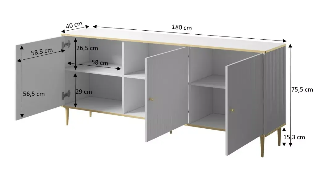 Cama GLAMOUR kumode 180x40x75,5 cm Photo 4