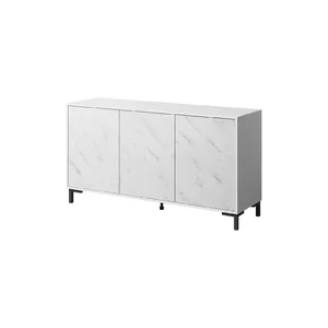 Комод cama meble MARMO 3D 150x45x80.5 см — белый матовый / мраморный белый, ДСП