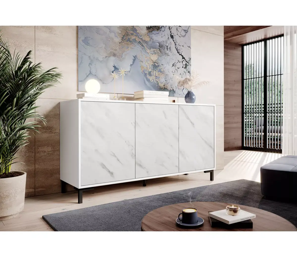 Kumode cama meble MARMO 3D 150x45x80.5 cm Photo 3