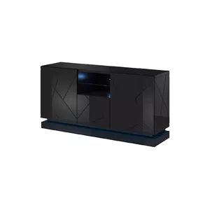Комод cama meble QIU 2D1K 150x41,5x75 см, черный глянец, корпус МДФ