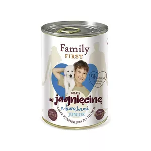 Mitrs barības produkts kucēniem Family FIRST Junior Jērs ar bietēm 400 g