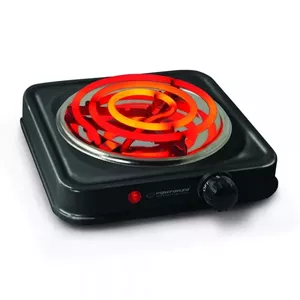 Esperanza EKH012K Hob Black Countertop 1 Zone Rotary Control