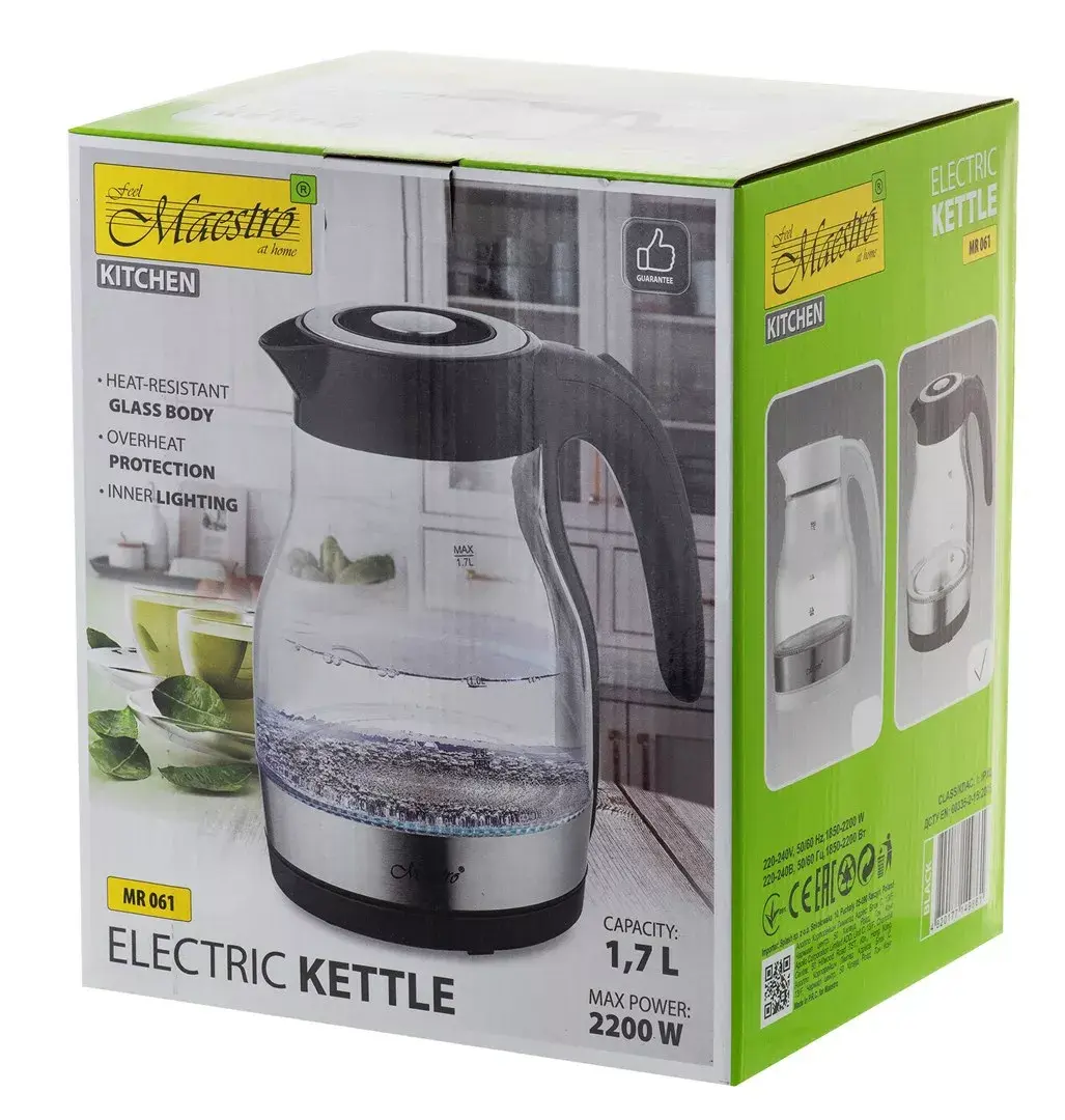 Электрический чайник Maestro 1.7L 2200W MR-061-BLACK Photo 8