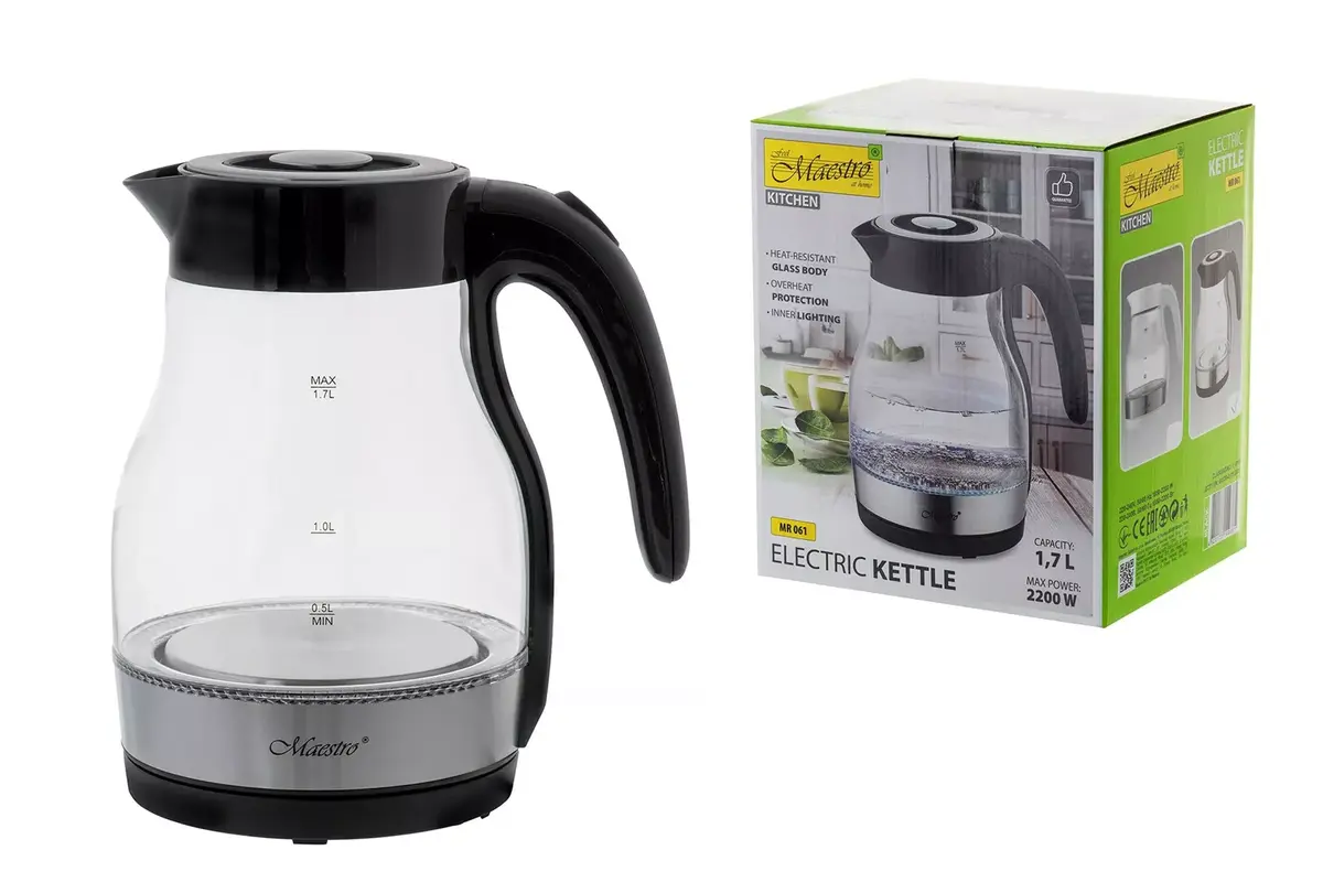 Электрический чайник Maestro 1.7L 2200W MR-061-BLACK Photo 9