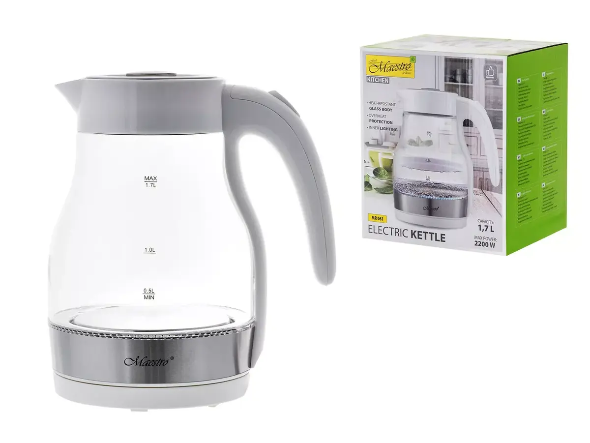 Электрический чайник Maestro 1.7L 2200W MR-061-WHITE Photo 7