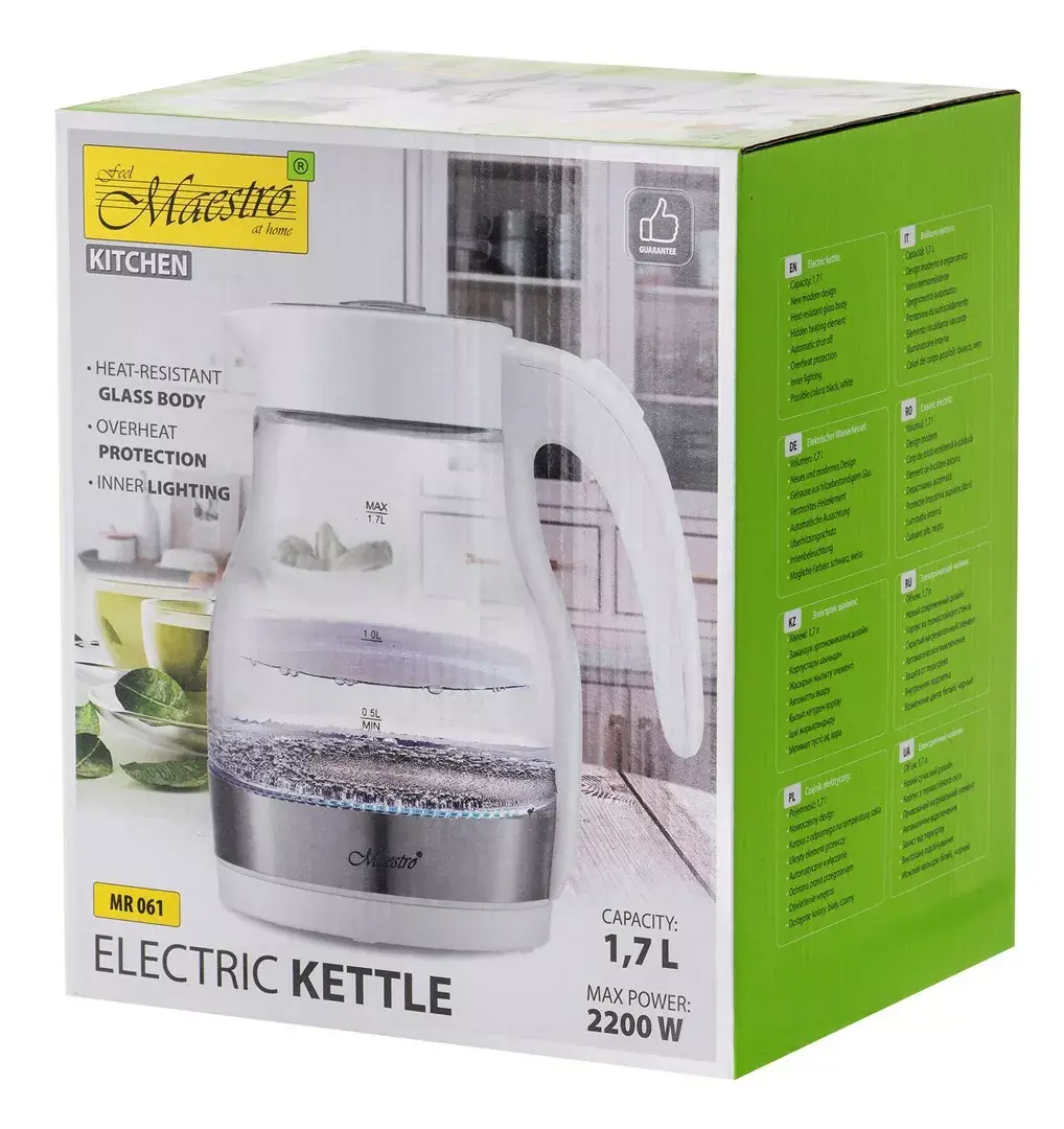 Электрический чайник Maestro 1.7L 2200W MR-061-WHITE Photo 9