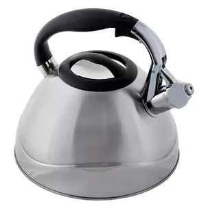 Electric kettle Maestro MR-1338 stainless steel, 3.0 L capacity, whistle, manual lid, cool-touch black handle