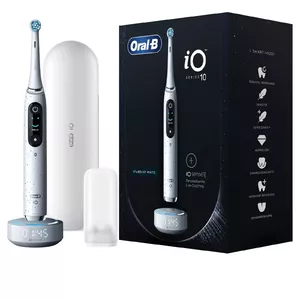 Rotating-oscillating toothbrush BRAUN Oral-B iO Series 10 — battery, adjustable speed, 5 modes, white, OLED display