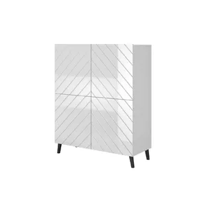 Стеллаж cama meble ABETO 100,5 x 40 x 121,5 см белый/глянцевый белый, напольный пристенный шкаф