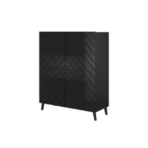 Стеллаж cama meble ABETO, 1005×400×1215 мм, черный/глянцевый черный