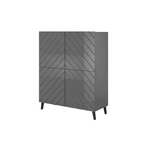 Стеллаж cama meble ABETO 100,5 x 40 x 121,5 см графит/глянцевый графит