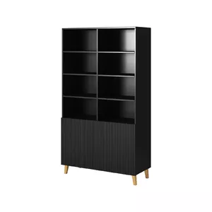 Стеллаж cama meble PAFOS 100×40×176,5 см матовый чёрный — напольный шкаф у стены